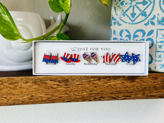 4th of July Earrings Style #1